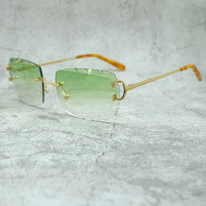 818 Big Diamond Cut Men's Sunglasses - Vintage Luxury Designer Eyewear for Outdoor Protection and Style