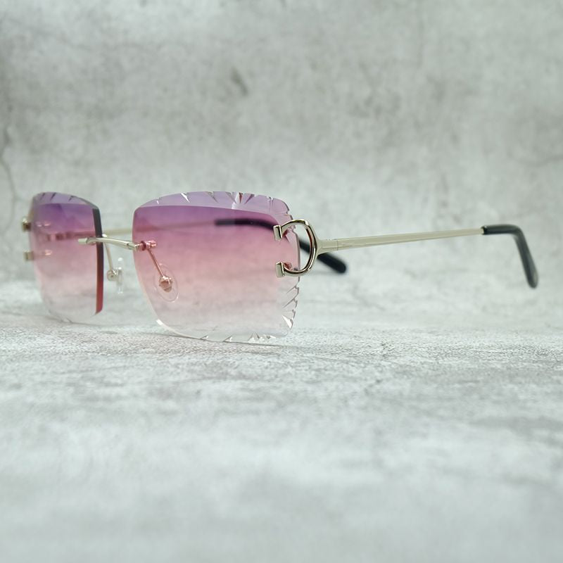 818 Big Diamond Cut Men's Sunglasses - Vintage Luxury Designer Eyewear for Outdoor Protection and Style
