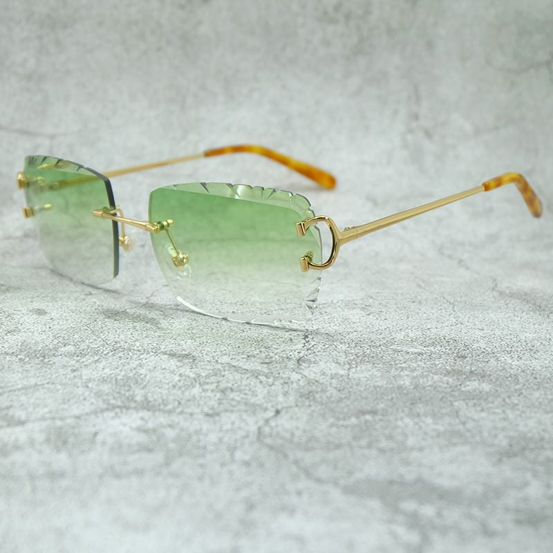 818 Big Diamond Cut Men's Sunglasses - Vintage Luxury Designer Eyewear for Outdoor Protection and Style