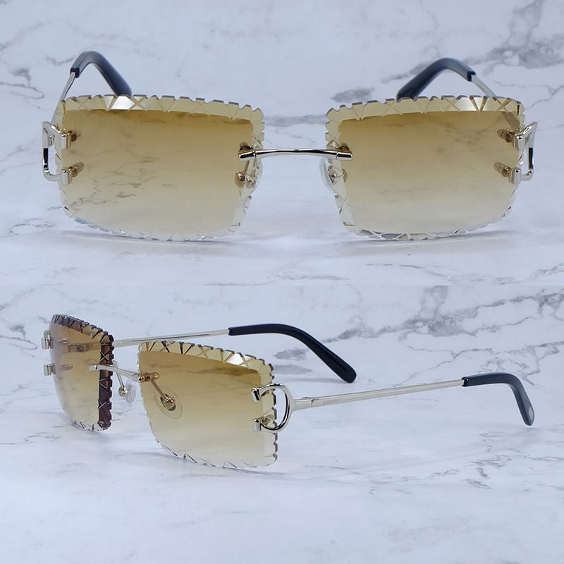 Diamond Cut Sunglasses Designer Wire C Luxury Carter Brand Sun Glasses Hiphop Driving Shades Eyewear Rilmess Glasses Gafas De Sol Hombre