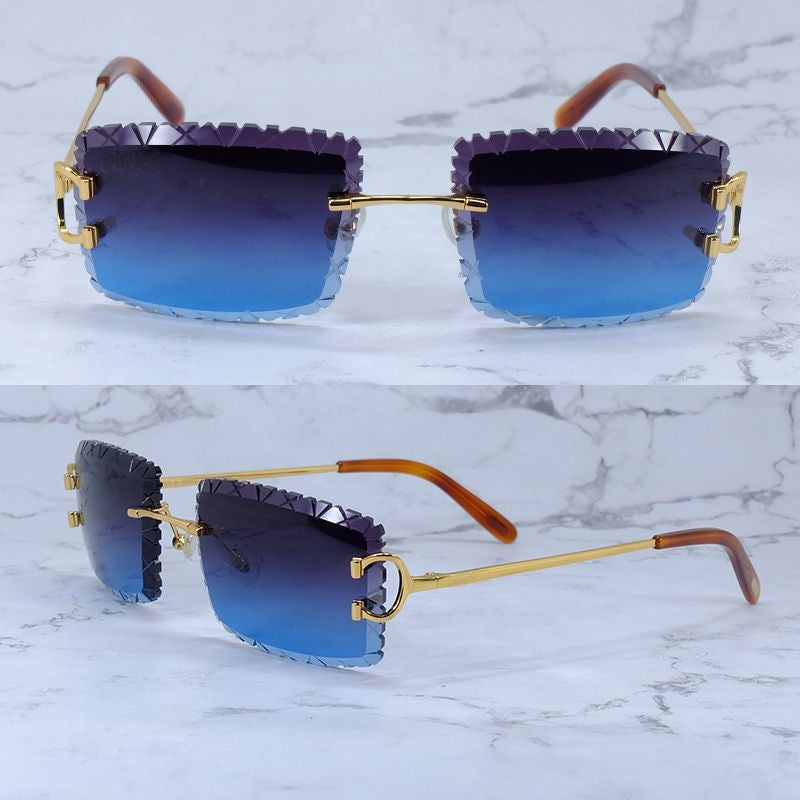 Diamond Cut Sunglasses Designer Wire C Luxury Carter Brand Sun Glasses Hiphop Driving Shades Eyewear Rilmess Glasses Gafas De Sol Hombre