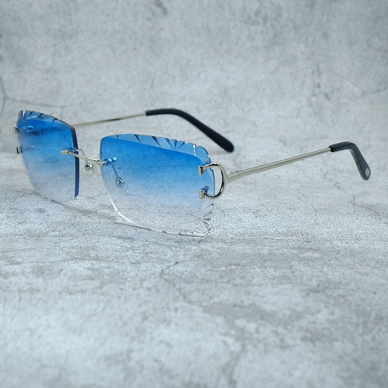 818 Big Diamond Cut Men's Sunglasses - Vintage Luxury Designer Eyewear for Outdoor Protection and Style
