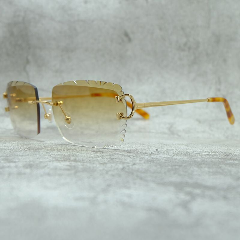 818 Big Diamond Cut Men's Sunglasses - Vintage Luxury Designer Eyewear for Outdoor Protection and Style