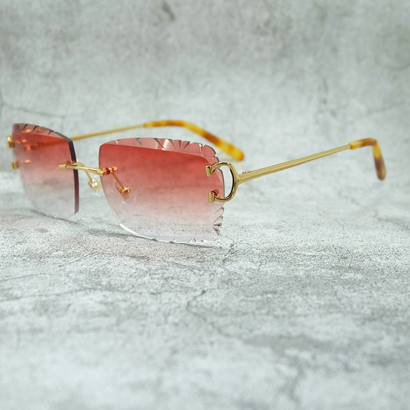 818 Big Diamond Cut Men's Sunglasses - Vintage Luxury Designer Eyewear for Outdoor Protection and Style