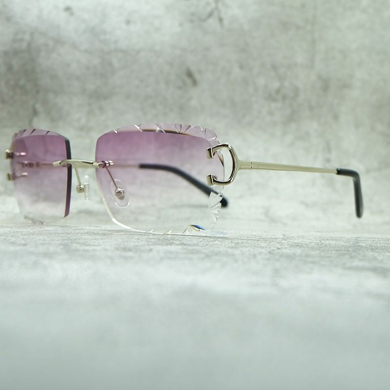 818 Big Diamond Cut Men's Sunglasses - Vintage Luxury Designer Eyewear for Outdoor Protection and Style