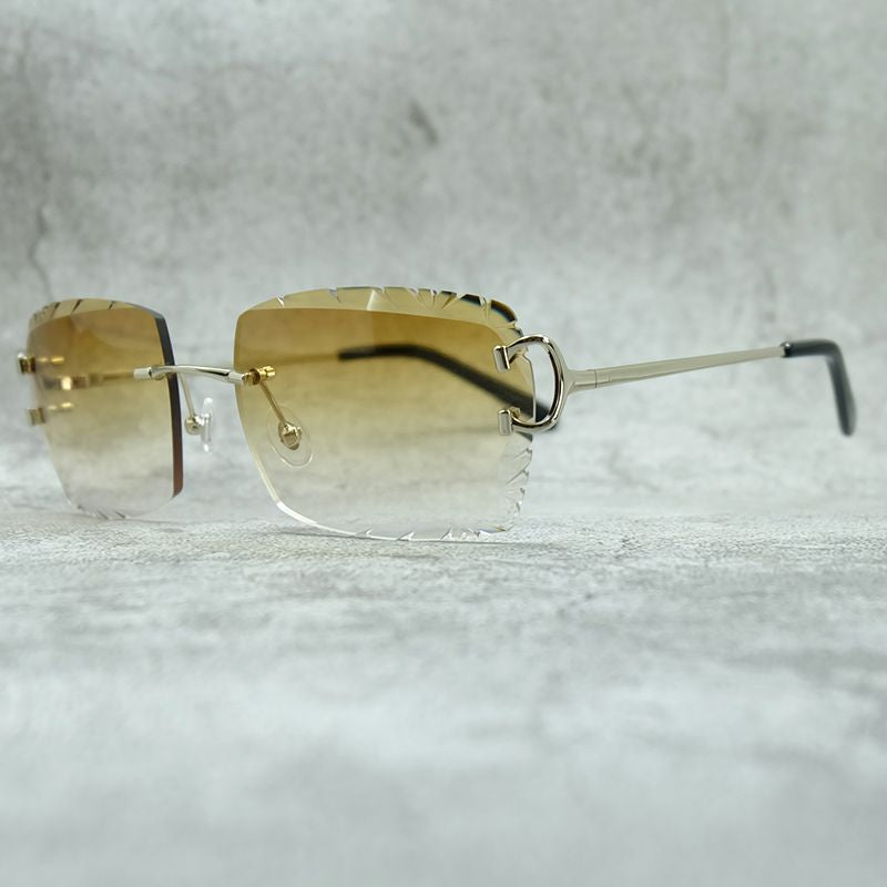 818 Big Diamond Cut Men's Sunglasses - Vintage Luxury Designer Eyewear for Outdoor Protection and Style