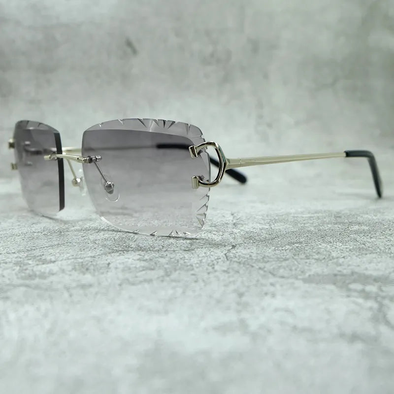 818 Big Diamond Cut Men's Sunglasses - Vintage Luxury Designer Eyewear for Outdoor Protection and Style