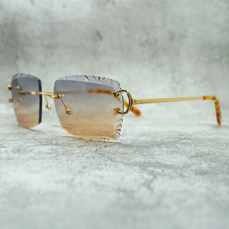 818 Big Diamond Cut Men's Sunglasses - Vintage Luxury Designer Eyewear for Outdoor Protection and Style