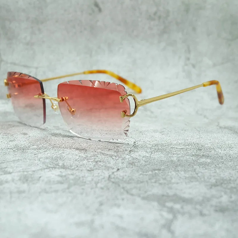 818 Big Diamond Cut Men's Sunglasses - Vintage Luxury Designer Eyewear for Outdoor Protection and Style