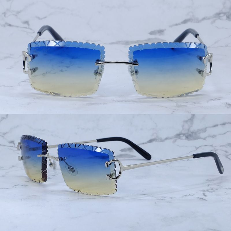 Diamond Cut Sunglasses Designer Wire C Luxury Carter Brand Sun Glasses Hiphop Driving Shades Eyewear Rilmess Glasses Gafas De Sol Hombre