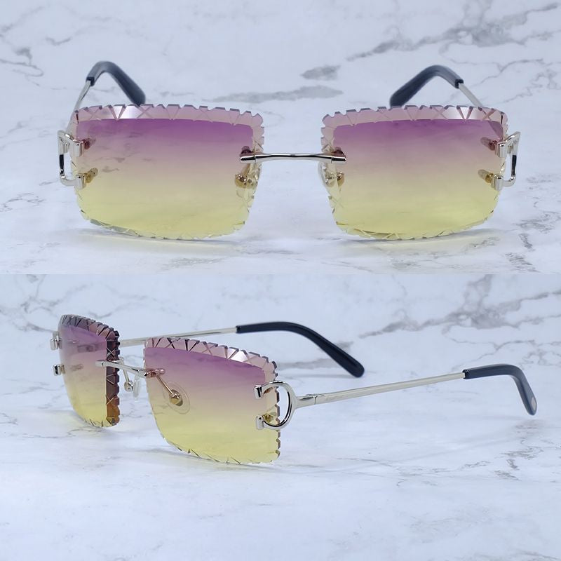 Diamond Cut Sunglasses Designer Wire C Luxury Carter Brand Sun Glasses Hiphop Driving Shades Eyewear Rilmess Glasses Gafas De Sol Hombre