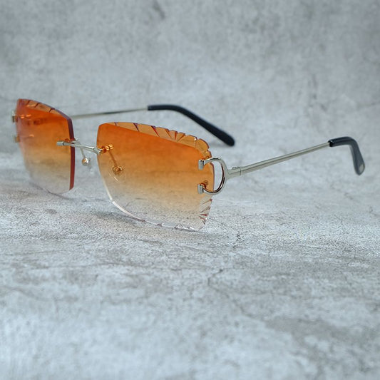 818 Big Diamond Cut Men's Sunglasses - Vintage Luxury Designer Eyewear for Outdoor Protection and Style