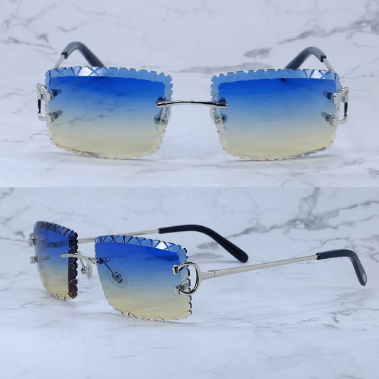 Diamond Cut Sunglasses Designer Wire C Luxury Carter Brand Sun Glasses Hiphop Driving Shades Eyewear Rilmess Glasses Gafas De Sol Hombre